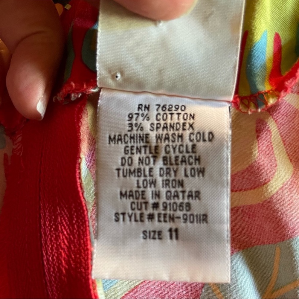 California Concepts Red Floral Vintage Retro Shift Dress Size 11 - Picture 5 of 5